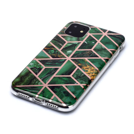 For iPhone 11 Plating Marble Pattern Soft TPU Protective Case(Green)-garmade.com
