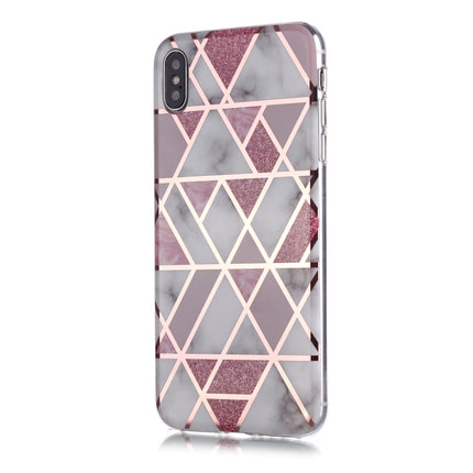 For iPhone X / XS Plating Marble Pattern Soft TPU Protective Case(Pink)-garmade.com