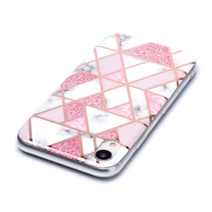 For iPhone XR Plating Marble Pattern Soft TPU Protective Case(Pink)-garmade.com