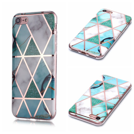 For iPhone 6 Plus / 6s Plus Plating Marble Pattern Soft TPU Protective Case(Green White)-garmade.com