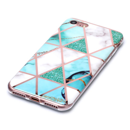 For iPhone 6 Plus / 6s Plus Plating Marble Pattern Soft TPU Protective Case(Green White)-garmade.com
