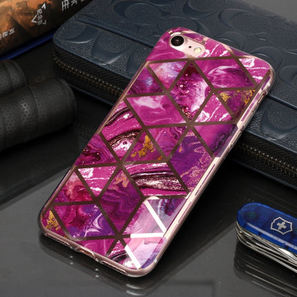 For iPhone 6 Plus / 6s Plus Plating Marble Pattern Soft TPU Protective Case(Purple)-garmade.com