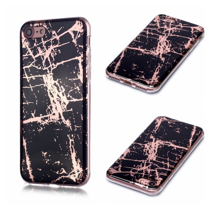 For iPhone 6 Plus / 6s Plus Plating Marble Pattern Soft TPU Protective Case(Black Gold)-garmade.com