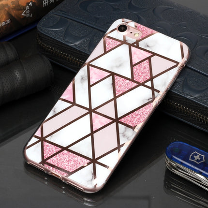 For iPhone 6 / 6s Plating Marble Pattern Soft TPU Protective Case(Pink)-garmade.com