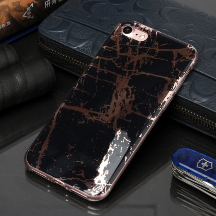 For iPhone 6 / 6s Plating Marble Pattern Soft TPU Protective Case(Black Gold)-garmade.com