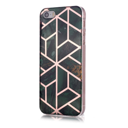 For iPhone 5 & 5s & SE Plating Marble Pattern Soft TPU Protective Case(Green)-garmade.com