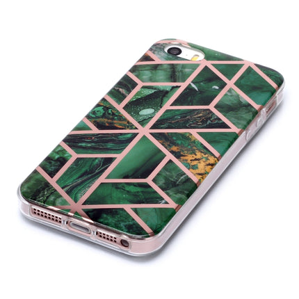 For iPhone 5 & 5s & SE Plating Marble Pattern Soft TPU Protective Case(Green)-garmade.com