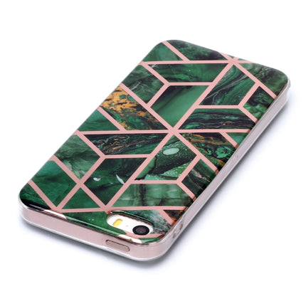 For iPhone 5 & 5s & SE Plating Marble Pattern Soft TPU Protective Case(Green)-garmade.com