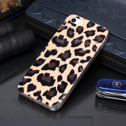 For iPhone 5 & 5s & SE Plating Marble Pattern Soft TPU Protective Case(Leopard)-garmade.com