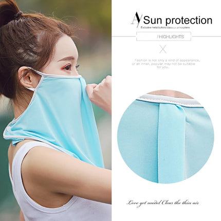 Summer Outdoor Ice Silk Sunshade Face Mask Sun-proof Equipment(Light Green)-garmade.com