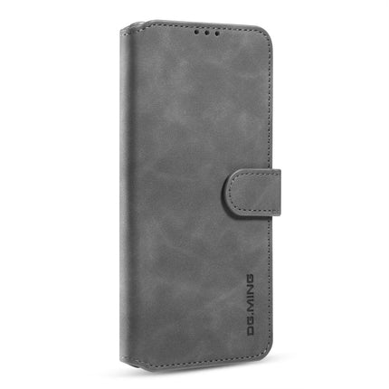 For Galaxy S20 DG.MING Retro Oil Side Horizontal Flip Case with Holder & Card Slots & Wallet(Grey)-garmade.com