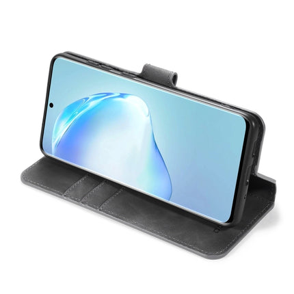 For Galaxy S20 DG.MING Retro Oil Side Horizontal Flip Case with Holder & Card Slots & Wallet(Grey)-garmade.com