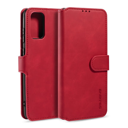 For Galaxy S20 DG.MING Retro Oil Side Horizontal Flip Case with Holder & Card Slots & Wallet(Red)-garmade.com
