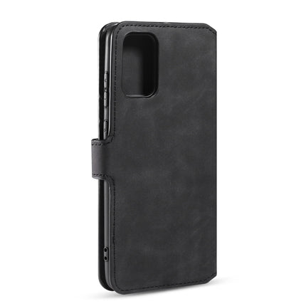 For Galaxy S20+ DG.MING Retro Oil Side Horizontal Flip Case with Holder & Card Slots & Wallet(Black)-garmade.com