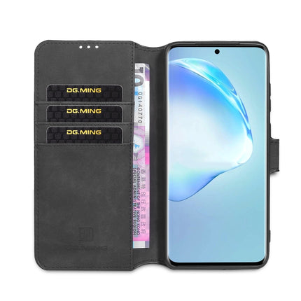 For Galaxy S20+ DG.MING Retro Oil Side Horizontal Flip Case with Holder & Card Slots & Wallet(Black)-garmade.com