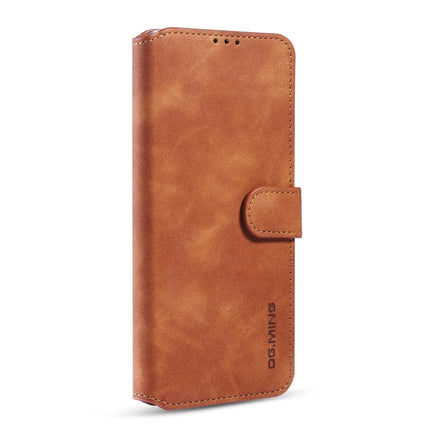 For Galaxy S20+ DG.MING Retro Oil Side Horizontal Flip Case with Holder & Card Slots & Wallet(Brown)-garmade.com