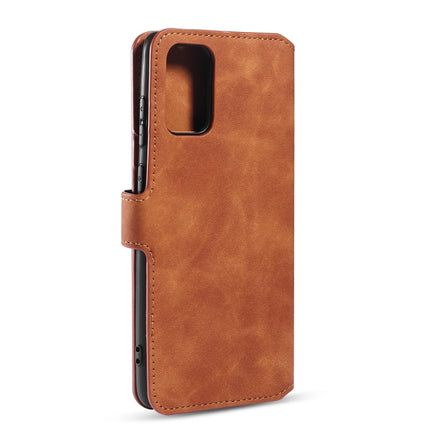 For Galaxy S20+ DG.MING Retro Oil Side Horizontal Flip Case with Holder & Card Slots & Wallet(Brown)-garmade.com