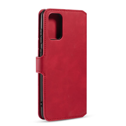 For Galaxy S20+ DG.MING Retro Oil Side Horizontal Flip Case with Holder & Card Slots & Wallet(Red)-garmade.com