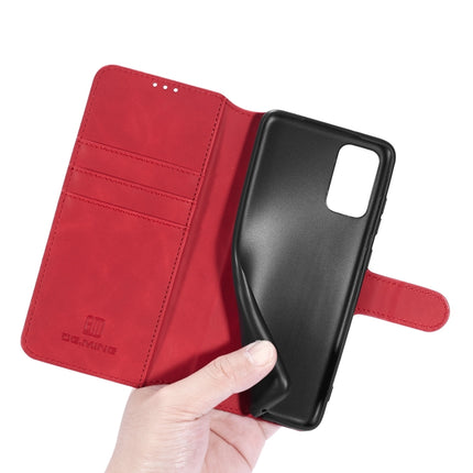 For Galaxy S20+ DG.MING Retro Oil Side Horizontal Flip Case with Holder & Card Slots & Wallet(Red)-garmade.com