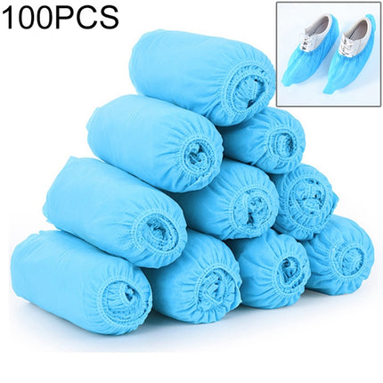 100 PCS 400g Disposable Shoe Covers For Kids Indoor Cleaning Floor Thicken Non-Woven Fabric Overshoes(Baby Blue)-garmade.com