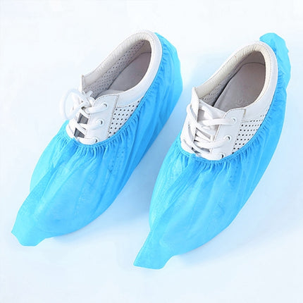 100 PCS 400g Disposable Shoe Covers For Kids Indoor Cleaning Floor Thicken Non-Woven Fabric Overshoes(Baby Blue)-garmade.com