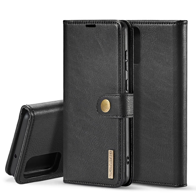 For Galaxy S20 DG.MING Crazy Horse Texture Flip Detachable Magnetic Leather Case with Holder & Card Slots & Wallet(Black)-garmade.com