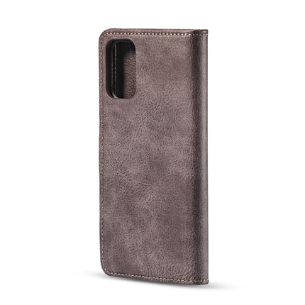 For Galaxy S20 DG.MING Crazy Horse Texture Flip Detachable Magnetic Leather Case with Holder & Card Slots & Wallet(Grey)-garmade.com