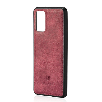 For Galaxy S20 DG.MING Crazy Horse Texture Flip Detachable Magnetic Leather Case with Holder & Card Slots & Wallet(Red)-garmade.com
