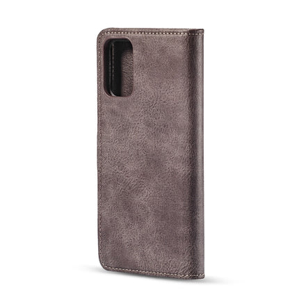 For Galaxy S20+ DG.MING Crazy Horse Texture Flip Detachable Magnetic Leather Case with Holder & Card Slots & Wallet(Grey)-garmade.com