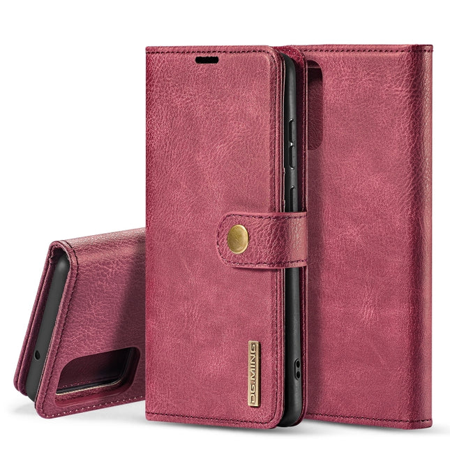 For Galaxy S20+ DG.MING Crazy Horse Texture Flip Detachable Magnetic Leather Case with Holder & Card Slots & Wallet(Red)-garmade.com