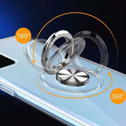 For Galaxy S20 Ultra-thin TPU Protective Case with 360 Degree Rotation Holder(Transparent)-garmade.com
