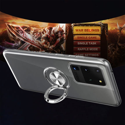 For Galaxy S20 Ultra Ultra-thin TPU Protective Case with 360 Degree Rotation Holder(Transparent)-garmade.com