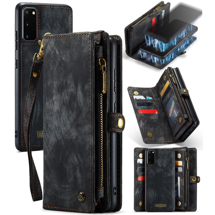 For Galaxy S20 CaseMe Detachable Multifunctional Horizontal Flip Leather Case, with Card Slot & Holder & Zipper Wallet & Photo Frame(Black)-garmade.com
