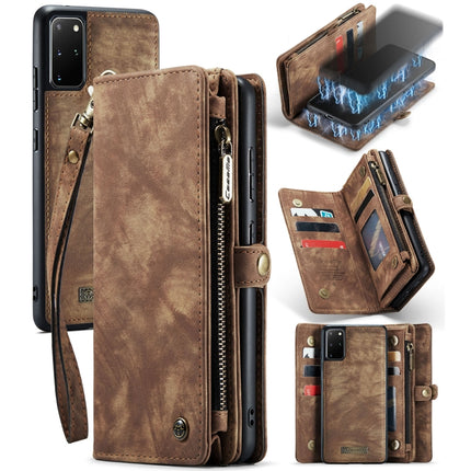For Galaxy S20 Ultra CaseMe Detachable Multifunctional Horizontal Flip Leather Case, with Card Slot & Holder & Zipper Wallet & Photo Frame(Brown)-garmade.com