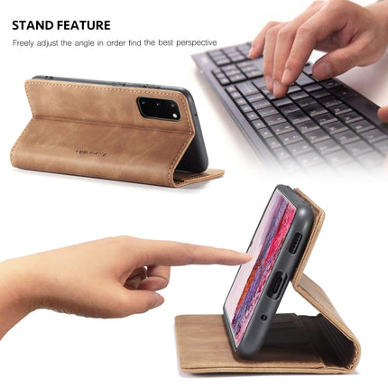 For Galaxy S20 CaseMe Multifunctional Horizontal Flip Leather Case, with Card Slot & Holder & Wallet(Brown)-garmade.com