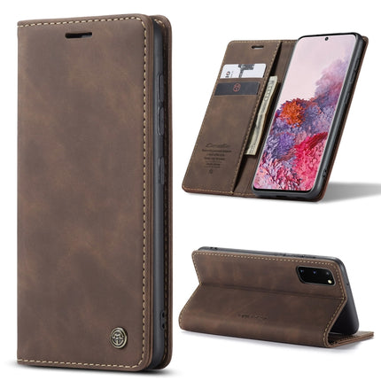 For Galaxy S20 CaseMe Multifunctional Horizontal Flip Leather Case, with Card Slot & Holder & Wallet(Coffee)-garmade.com