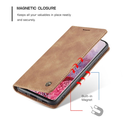 For Galaxy S20 Plus CaseMe Multifunctional Horizontal Flip Leather Case, with Card Slot & Holder & Wallet(Brown)-garmade.com