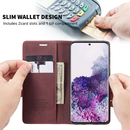 For Galaxy S20 Plus CaseMe Multifunctional Horizontal Flip Leather Case, with Card Slot & Holder & Wallet(Wine Red)-garmade.com