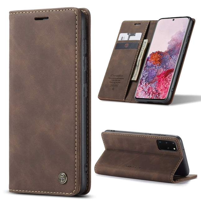 For Galaxy S20 Plus CaseMe Multifunctional Horizontal Flip Leather Case, with Card Slot & Holder & Wallet(Coffee)-garmade.com