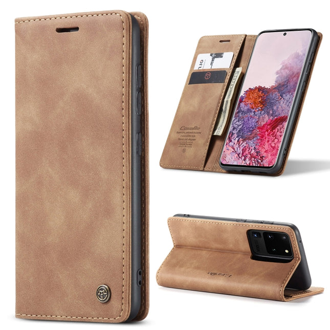 For Galaxy S20 Ultra CaseMe Multifunctional Horizontal Flip Leather Case, with Card Slot & Holder & Wallet(Brown)-garmade.com