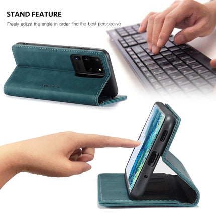 For Galaxy S20 Ultra CaseMe Multifunctional Horizontal Flip Leather Case, with Card Slot & Holder & Wallet(Blue)-garmade.com