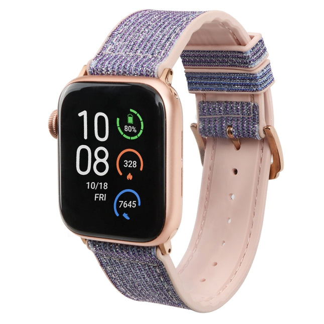 Glitter Starry Sky Watch Band For Apple Watch Series 9&8&7 41mm / SE 3&SE 2&6&SE&5&4 40mm / 3&2&1 38mm(Light Purple)-garmade.com