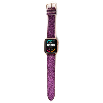Glitter Starry Sky Watch Band For Apple Watch Series 9&8&7 41mm / SE 3&SE 2&6&SE&5&4 40mm / 3&2&1 38mm(Dark Purple)-garmade.com