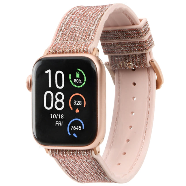 Glitter Starry Sky Watch Band For Apple Watch Series 9&8&7 41mm / SE 3&SE 2&6&SE&5&4 40mm / 3&2&1 38mm(Pink)-garmade.com