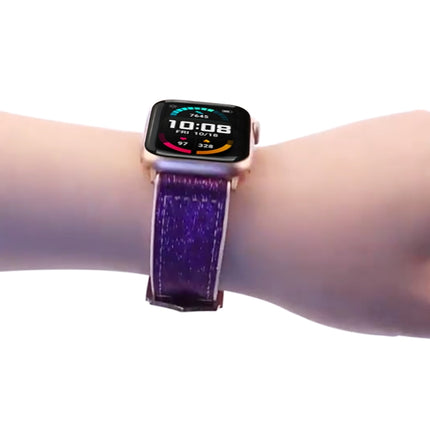 Glitter Starry Sky Watch Band For Apple Watch Series 9&8&7 41mm / SE 3&SE 2&6&SE&5&4 40mm / 3&2&1 38mm(Light Purple)-garmade.com