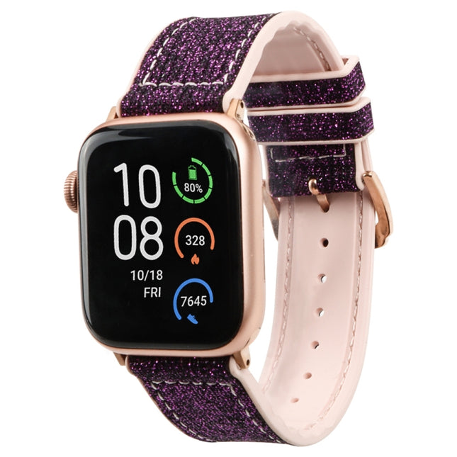 Glitter Starry Sky Watch Band For Apple Watch Ultra 49mm&Watch Ultra 2 49mm / Series 9&8&7 45mm / SE 3&SE 2&6&SE&5&4 44mm / 3&2&1 42mm(Dark Purple)-garmade.com
