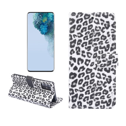 For Galaxy S20+ Leopard Pattern Horizontal Flip Leather Case with Holder & Card Slots(White)-garmade.com