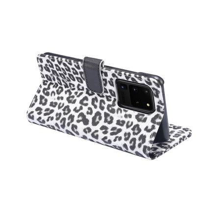 For Galaxy S20 Ultra Leopard Pattern Horizontal Flip Leather Case with Holder & Card Slots(White)-garmade.com