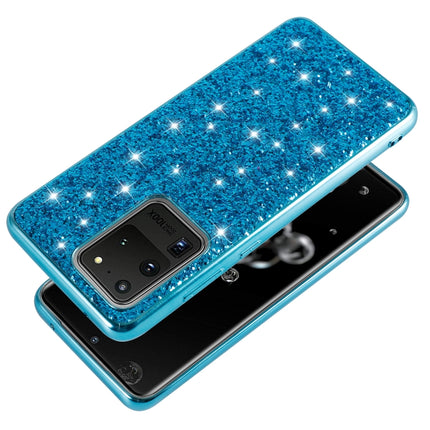 For Galaxy S20 Ultra Plating Glittery Powder Shockproof TPU Protective Case(Red)-garmade.com