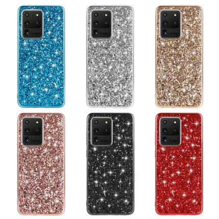 For Galaxy S20 Ultra Plating Glittery Powder Shockproof TPU Protective Case(Silver)-garmade.com